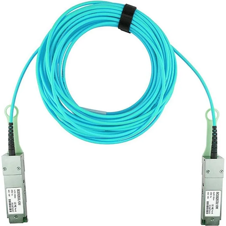 CBO BlueOptics AOC QSFP28 BO282803L20M, aktives optisches Kabel, 20 Meter, 100 Gbit/s, kompatibel mit Juniper, Türkis