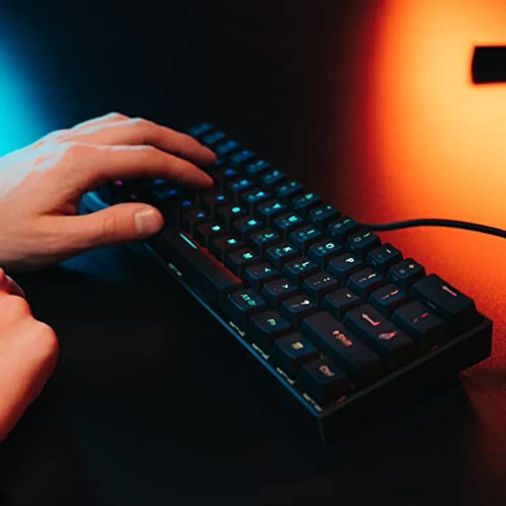 Surefire Kingpin M1 60% Mechanische Gaming Tastatur Italienisch, Gaming Keyboard klein & mobil, RGB-Tastatur mit Beleuchtung, 100% Anti-Ghosting-Tasten, italienisches Layout QWERTY – Bild 5
