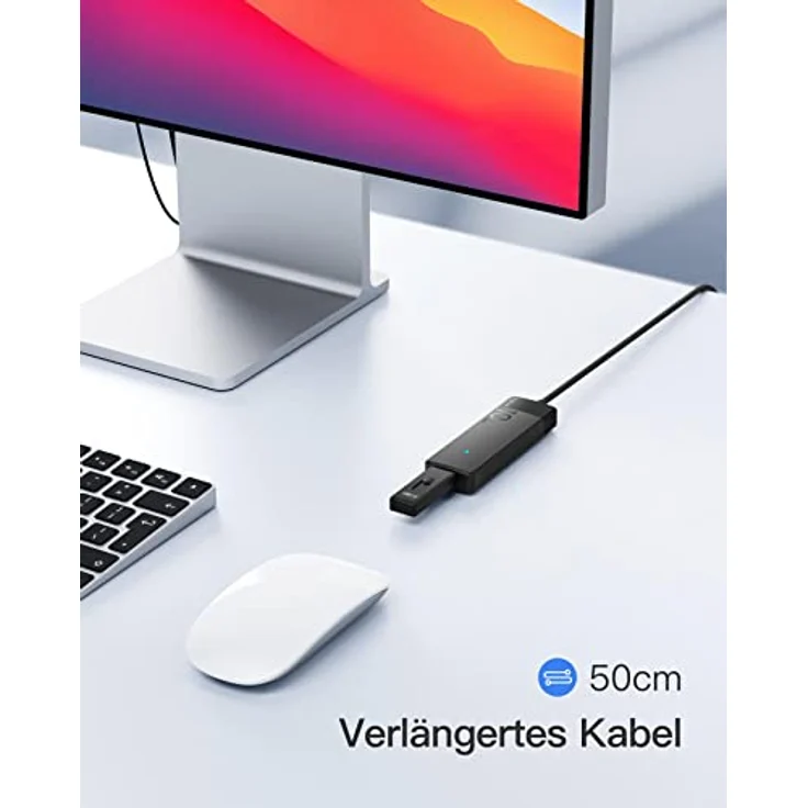 Inateck USB Hub 3.2 Gen 2, USB Verteiler mit 4-Port USB-A-Anschlüssen, 50cm Kable, kompatibel mit Windows 7/8/10/11, Mac OS，Linux – Bild 5