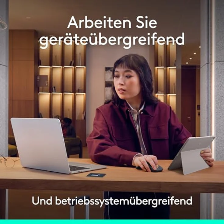 LOGITECH Mobi Fold kabellose faltbare Maus, präzise 4K DPI-Abtastung, adaptive Touch-Bildlauf, Off White – Bild 7