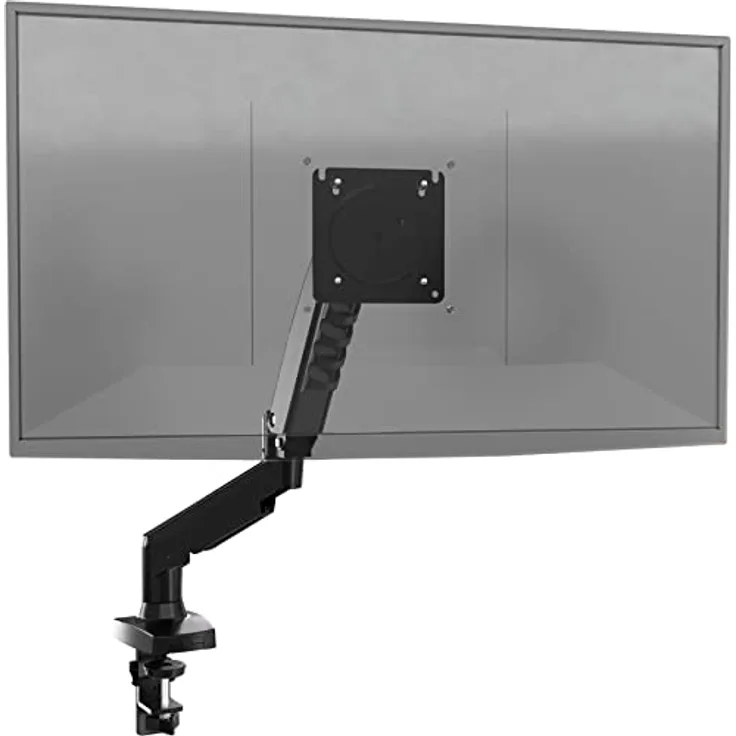 Poppstar Monitorhalterung Tisch höhenverstellbar für 1 Bildschirm 17 Zoll bis 30 Zoll (360° schwenkbarer drehbarer neigbarer Monitor-Arm), schwarz