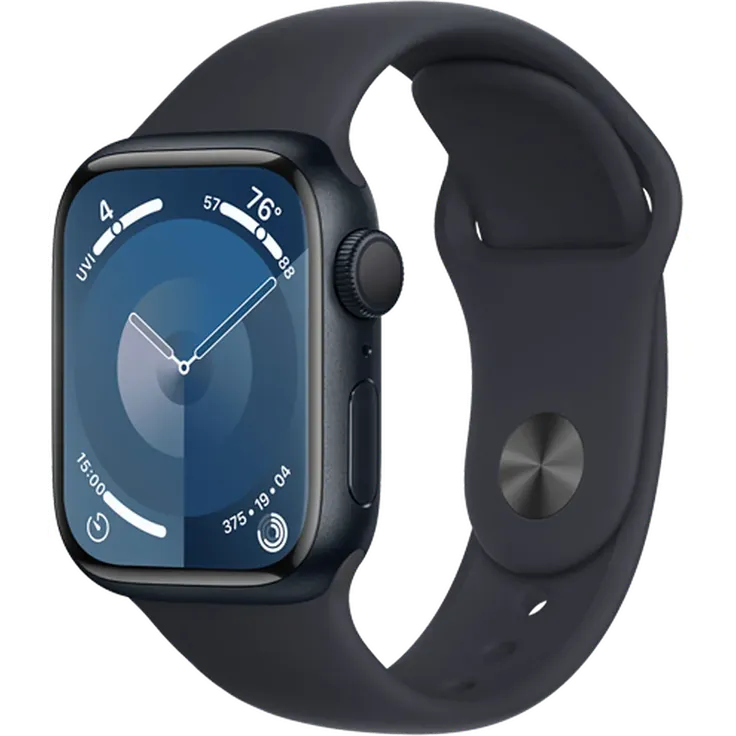 Apple Watch Series 9 GPS, 41 mm Aluminiumgehäuse Mitternacht, Sportarmband Mitternacht – S/M – Bild 1