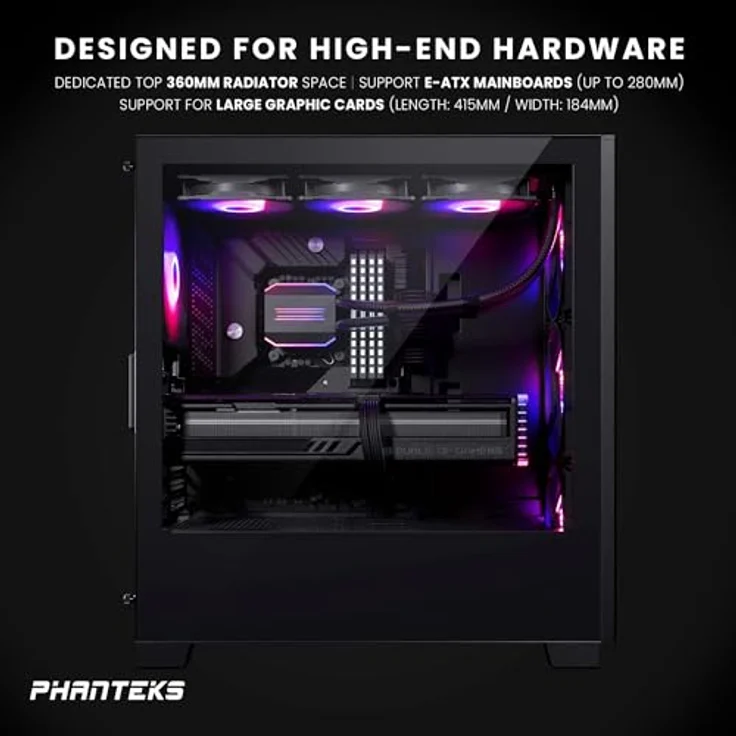 Phanteks XT Pro Ultra Tempered Glass Windows, D-RGB - schwarz – Bild 4