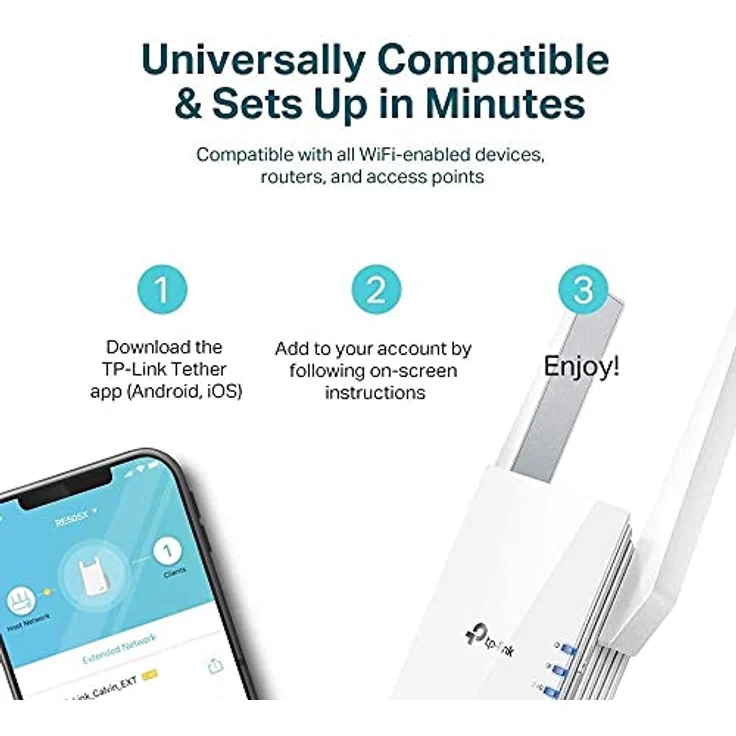 TP-Link RE505X Wi-Fi 6 WLAN Repeater AX1500, Dualband bis 1200 Mbit/s, ideal für HD-Streaming und Spiele – Bild 8