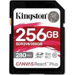 Kingston Canvas React Plus V60 SD 256GB SDXC UHS-II 280R/150W U3 V60 for Full HD/4K