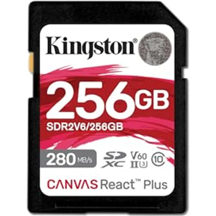 Kingston Canvas React Plus V60 SD 256GB SDXC UHS-II 280R/150W U3 V60 for Full HD/4K – Bild 1