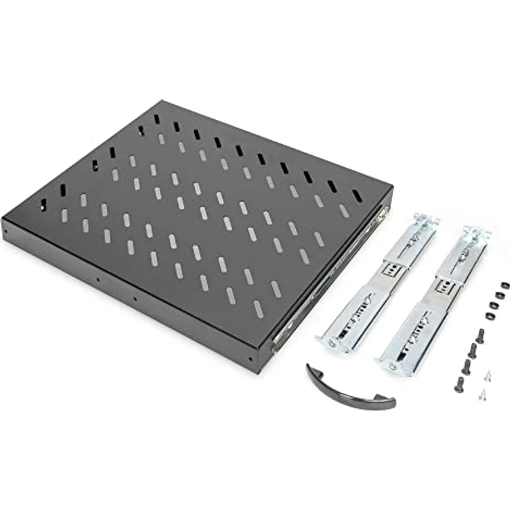 ASSMANN DIGITUS Ausziehbarer Fachboden schwarz, 1HE, Traglast bis 25 kg, 30x483x368 mm – Bild 5