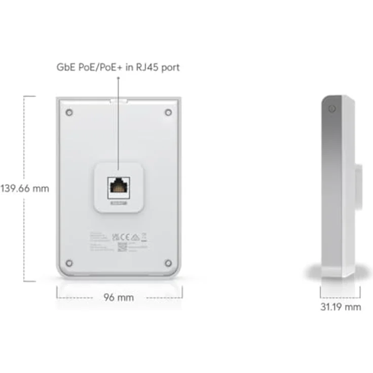 Ubiquiti Unifi 6 In-Wall, Wi-Fi 6 Access Point mit 4800 Mbit/s, 4-Port Gigabit Ethernet-Switch, WPA3, geeignet für bis zu 300 Geräte – Bild 7