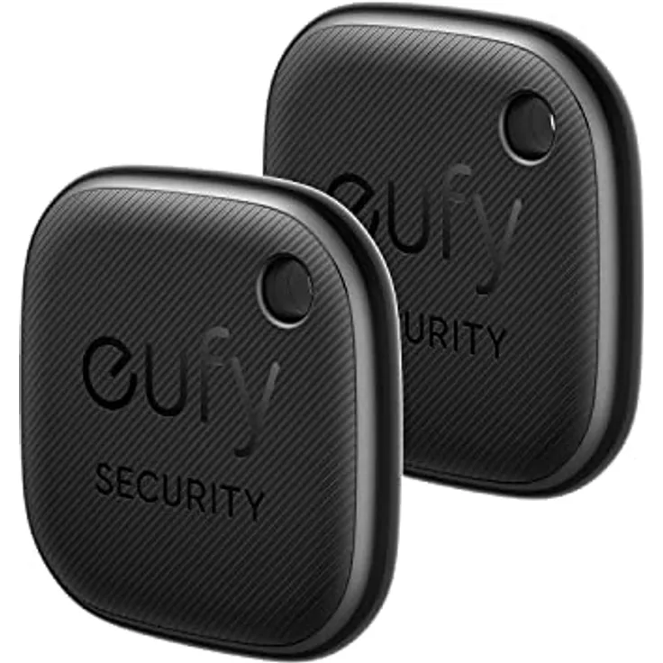 eufy Security SmartTrack Link (Schwarz, 2er-Pack) Schlüsselfinder, Kompatibel mit Apple Find My (iOS), Bluetooth-Tracker für Ohrhörer und Gepäck, wasserdicht