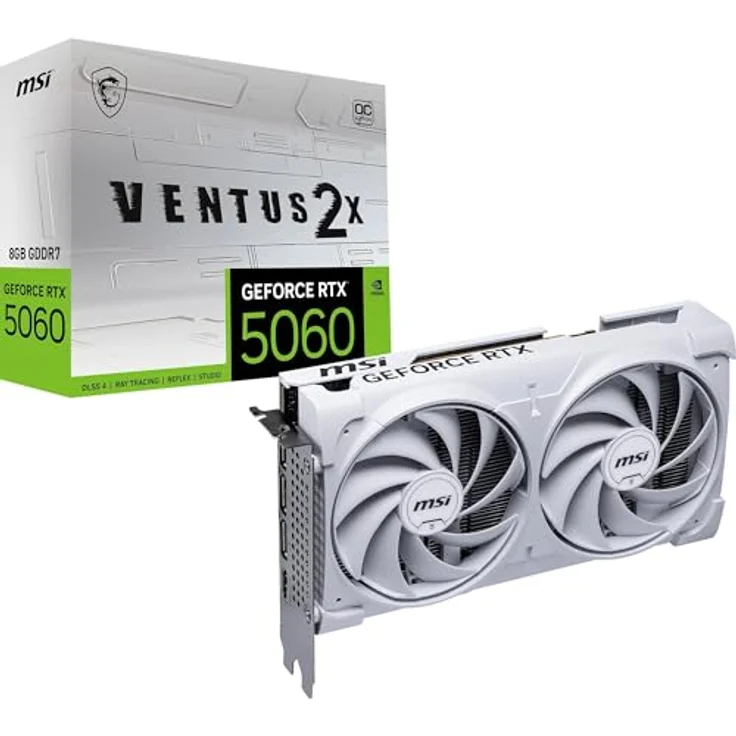 MSI RTX5060 VENTUS 2X OC White, Next-Gen-Grafikkarte mit 8GB GDDR7, HDMI und 3xDP Anschlüssen – Bild 2