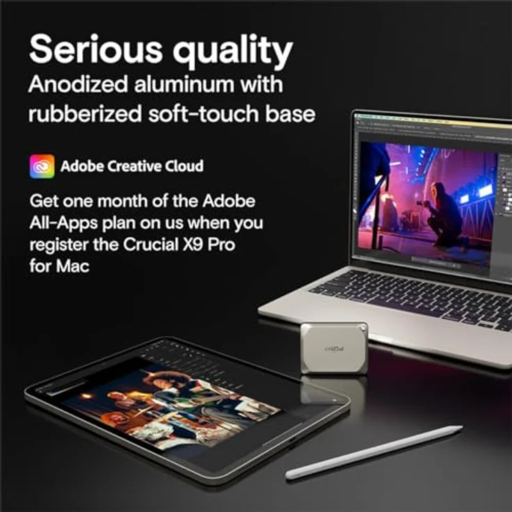 Crucial X9 Pro Externe SSD für Apple Mac, 4 TB, USB 3.2, Gen 2, Typ C, tragbar – Bild 5