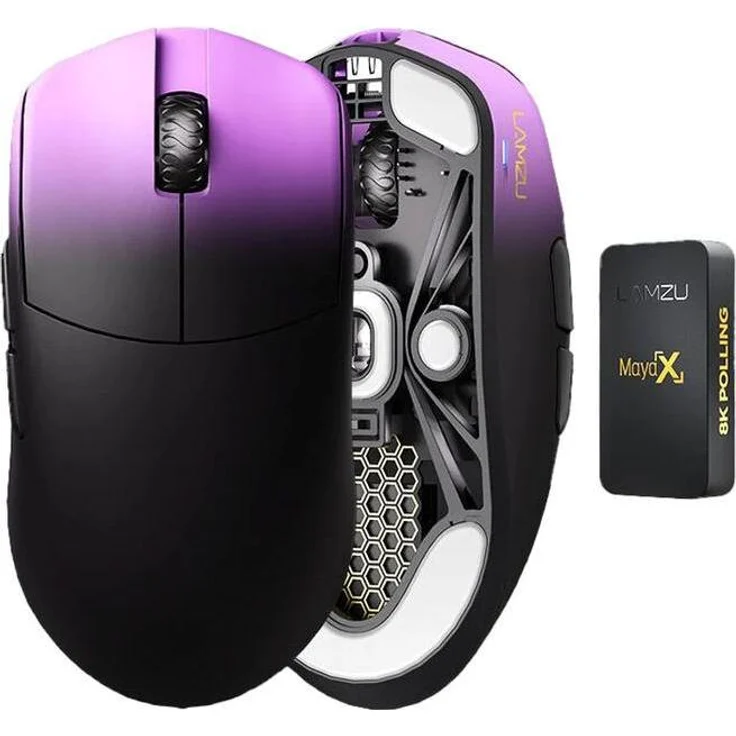 Lamzu Maya X Gaming Maus - Purple Shadow, präzise Gaming-Maus mit hochwertigem Sensor und ergonomischem Design