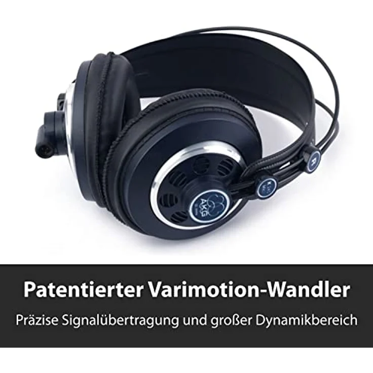 AKG K240 MKII Professioneller halboffener Over-Ear-Studiokopfhörer, selbstjustierender Kopfbügel, Hochleistungsdesign, 3mm und 1/4"-Adapter - Schwarz und Blau – Bild 4