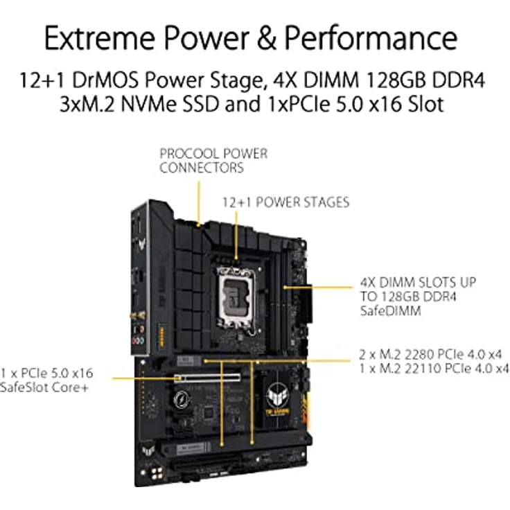 ASUS TUF GAMING B760-PLUS WIFI D4 Mainboard Sockel Intel LGA 1700 – Bild 2