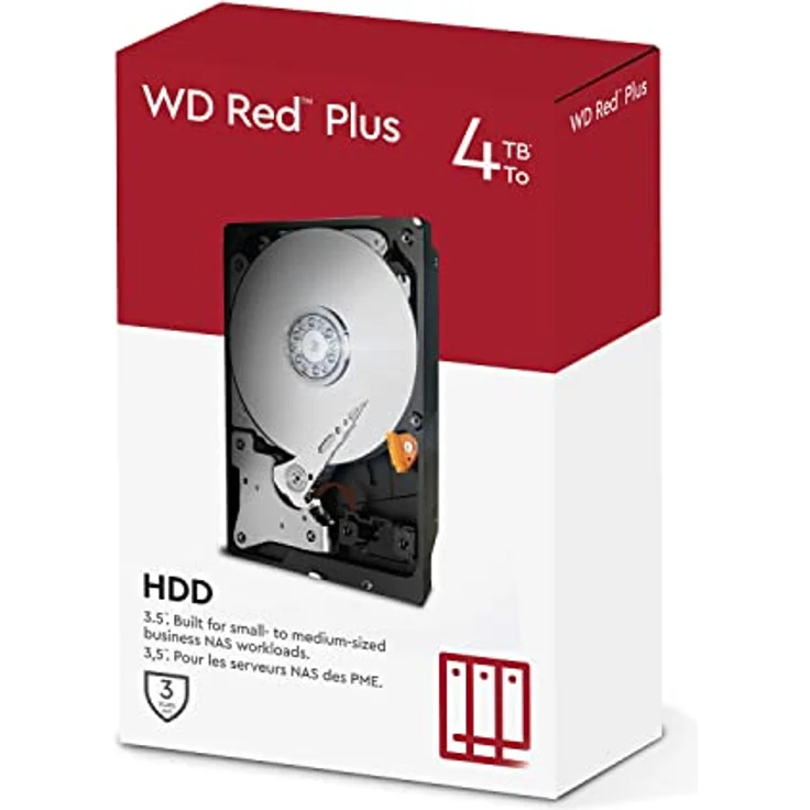 WD Red Plus interne Festplatte NAS 4 TB (3,5'', Workload-Rate 180 TB/Jahr, 5.400 U/min, 256 MB Cache, NASware-Firmware für Kompatibilität, 8 Bays) Rot – Bild 2