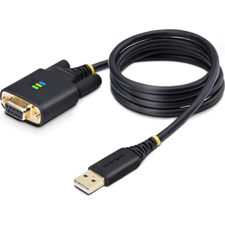StarTech.com 1m USB Null Modem Kabel, FTDI, USB-A zu RS232 mit wechselbaren DB9 Schrauben/Muttern und COM Retention, ESD-Schutz