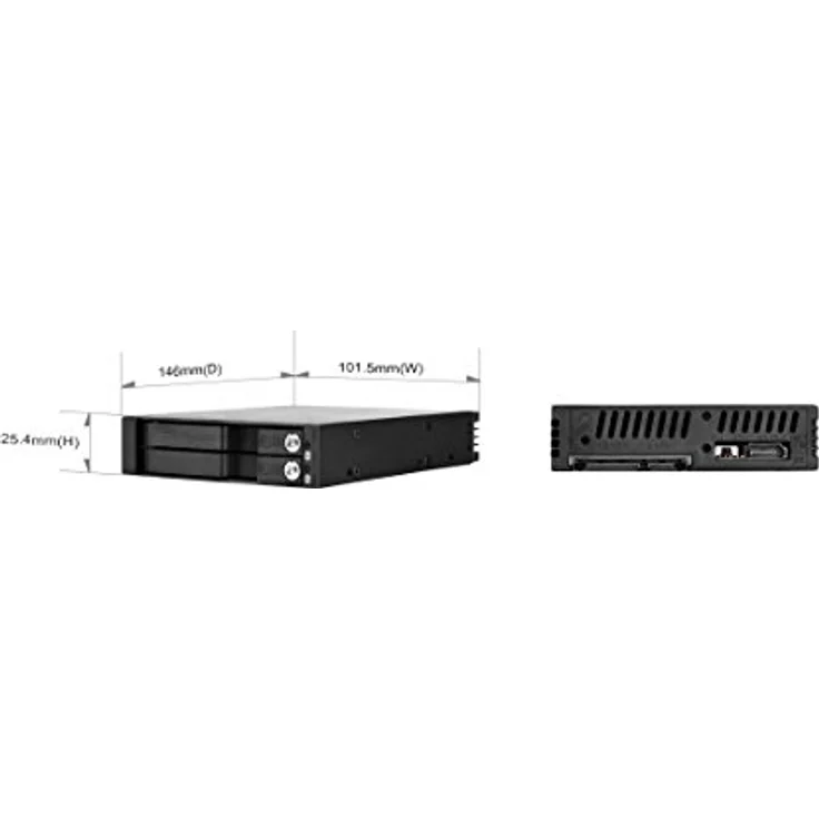 SilverStone SST-FS202B - trägerloser 3,5''Aluminium Hot Swap-Festplatten-Wechselrahmen für 2 x 2,5'' SAS-SATA-HDDs oder SSDs mit Metallschloss an jeder Einschubtür und Statusanzeige-LEDs, schwarz – Bild 15
