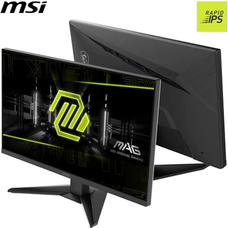 MSI MAG 242F, 24 Zoll FHD Gaming Monitor mit Rapid IPS Panel, 200Hz, 0,5ms Reaktionszeit, HDR Ready, AMD FreeSync Premium, neigbar, VESA-kompatibel, Schwarz – Bild 2