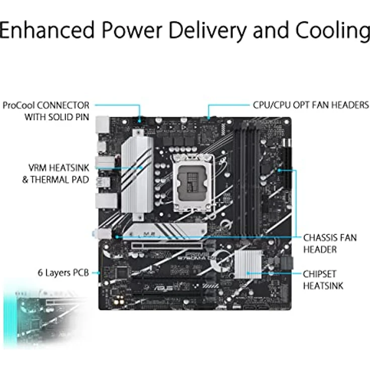 ASUS PRIME B760M-A D4 Gaming Mainboard Sockel Intel LGA 1700 – Bild 2