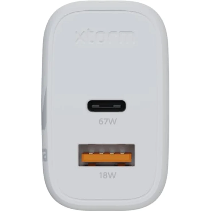 Xtorm 67W GaN2 Ultra Power Adapter, GaN-Technologie, USB-C und USB-A, Power Delivery, GRS recyceltes Plastik - Weiß - Preisvergleich – Bild 4