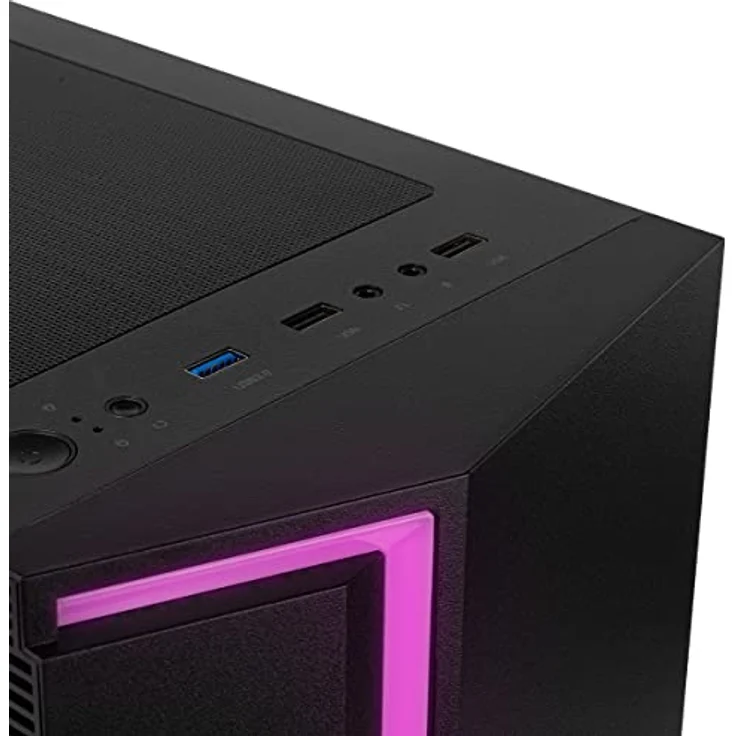 NOX XTREME PRODUCTS Infinity Gamma - Mid-Tower ATX/M-ATX/ITX ARGB Dynamic Rainbow, Seitenteil aus gehärtetem Glas, 120-mm-ARGB-Lüfter vorinstalliert, USB 3.0, schwarz – Bild 4