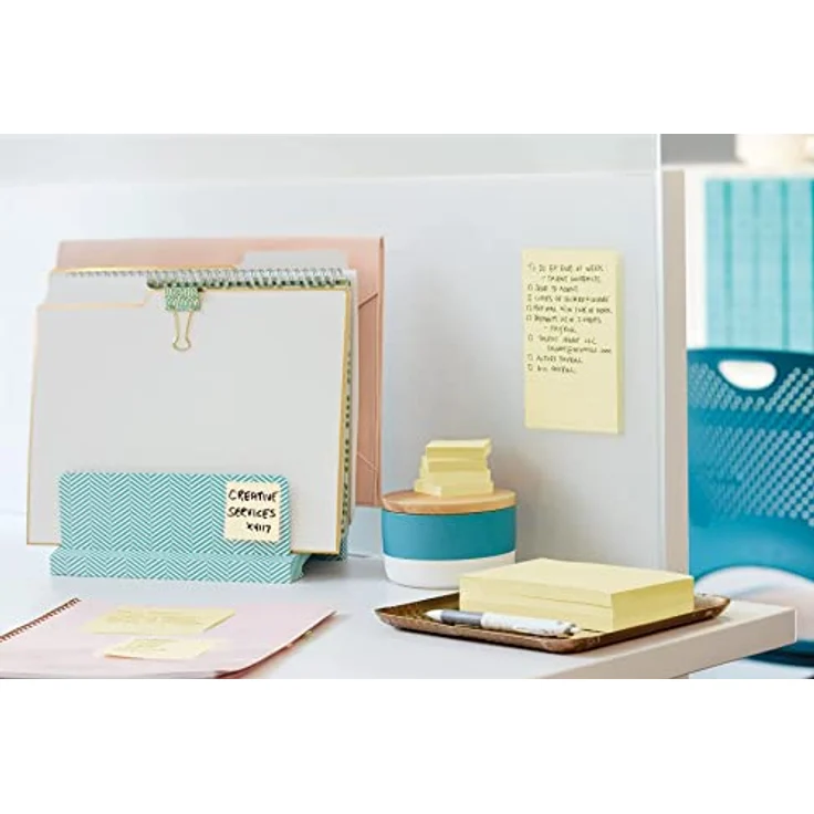Post-it Super Sticky Haftnotizblock 654-12SYP, 76 x 76 mm, kanariengelb, 90 Blatt, haften auf nahezu allen Oberflächen – Bild 9