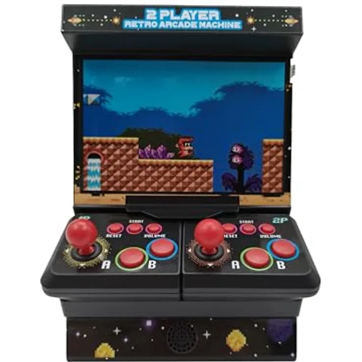 Mad Monkey Mini Arcade Machine, Retro-Konsole mit Dual-Controller und 300 integrierten 8-Bit Spielen