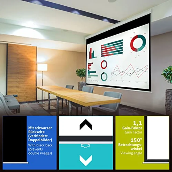 ESMART Economy EXR Rollo Leinwand | 200 x 113 cm (90'') | Format 16:9 – Bild 4