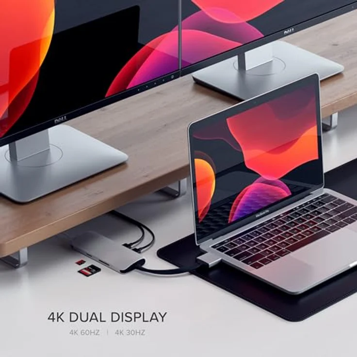 Satechi USB-C Dual Multimedia Adapter 4K Silber – Bild 4