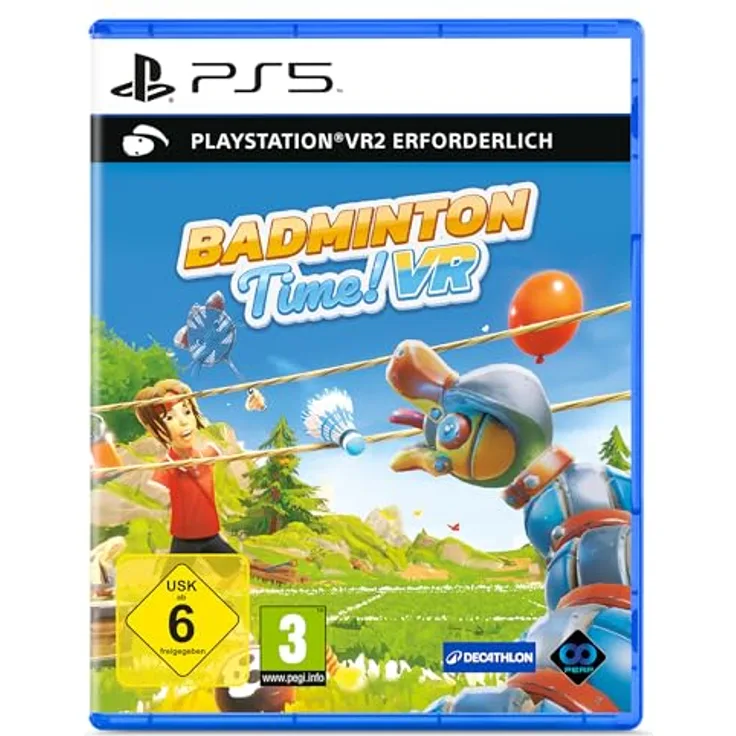 Perpetual Europe Limited Badminton Time VR (PS VR2) - PS5, realistischer Modus mit echter Federball-Physik, Arcade-Modus mit Power-Ups, für bis zu 4 Spieler, 5 Minispiele und Trainingsplätze, Turniermodus mit Trophäen