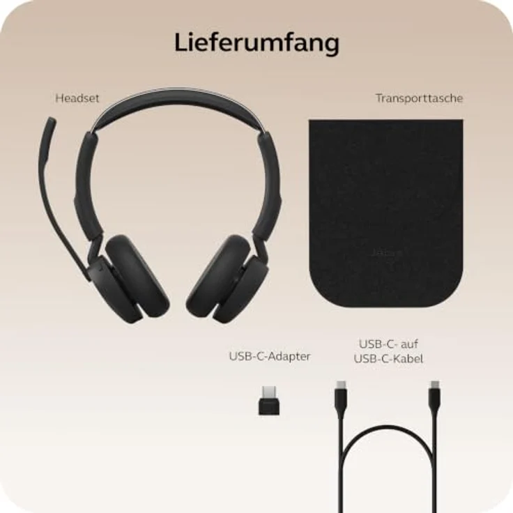 Jabra Evolve3 45 Stereo, LINK 390c, UC On Ear Headset Bluetooth®, kabellos, schwarz, drei Mikrofone für klare Sprachübertragung – Bild 10