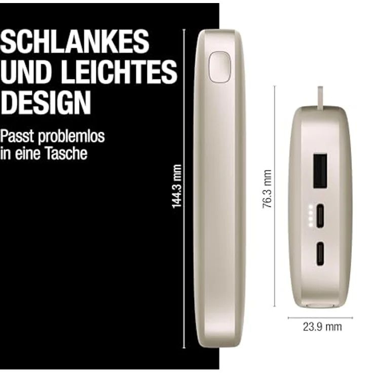 FRESH N REBEL 2PB18100SS Powerbank 18000 mAh, Ultra Fast Charge 20W PD, Beige, für zwei Geräte – Bild 4