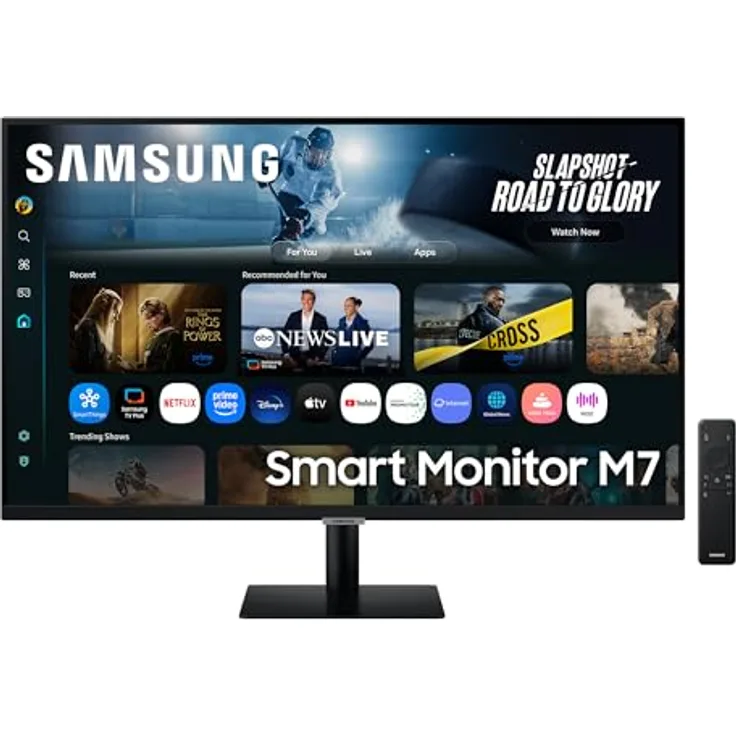 Samsung M70F 32 Zoll 4K Smart AI Monitor, VA-Panel, 3840 x 2160, HDR10, Gaming Hub, Sprachsteuerung, Smart TV-Apps, LS32FM700UUXEN