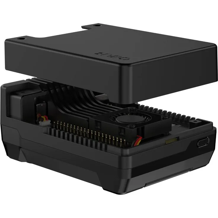 Argon40 Argon NEO 5 M.2 NVME PCIE Case für Raspberry Pi 5, Aluminium-Kühlkörper mit FPC-Kabel, bis zu 2280 M-Key Laufwerke