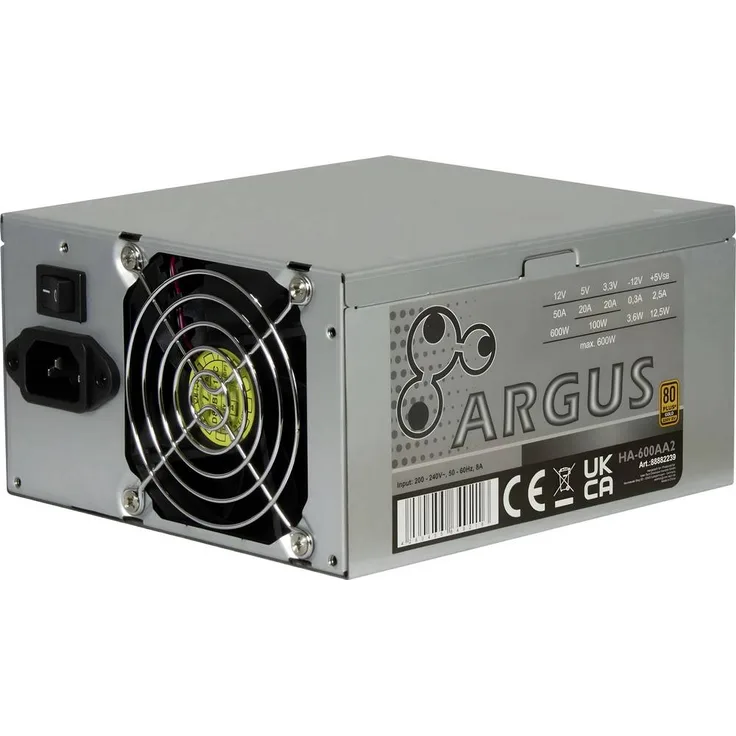 Inter-Tech Argus HA-600AA2, 600W ATX Netzteil mit 80PLUS® Gold-Zertifizierung