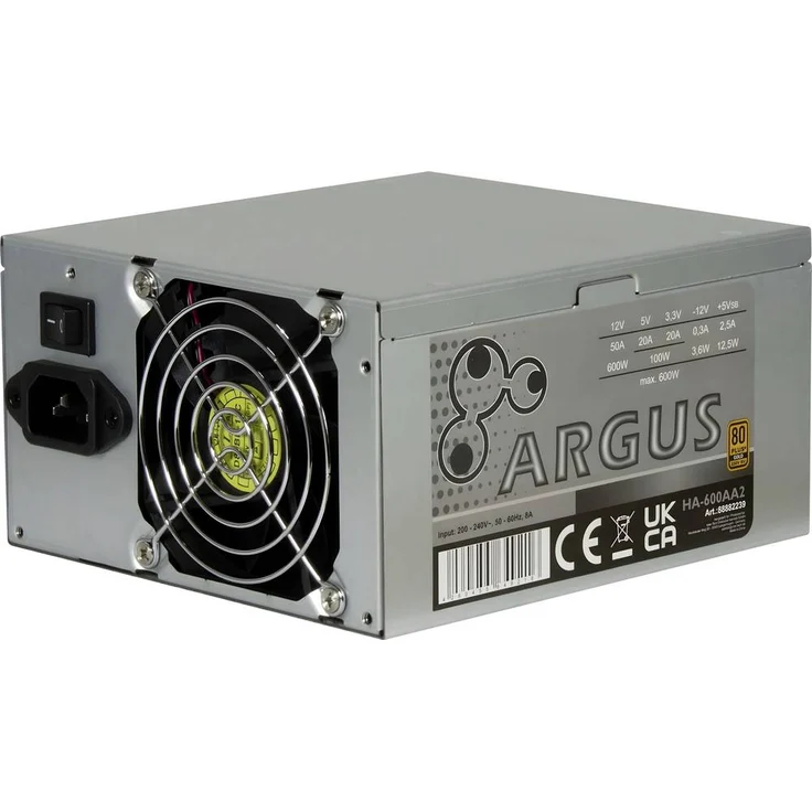 Inter-Tech Argus HA-600AA2, 600W ATX Netzteil mit 80PLUS® Gold-Zertifizierung