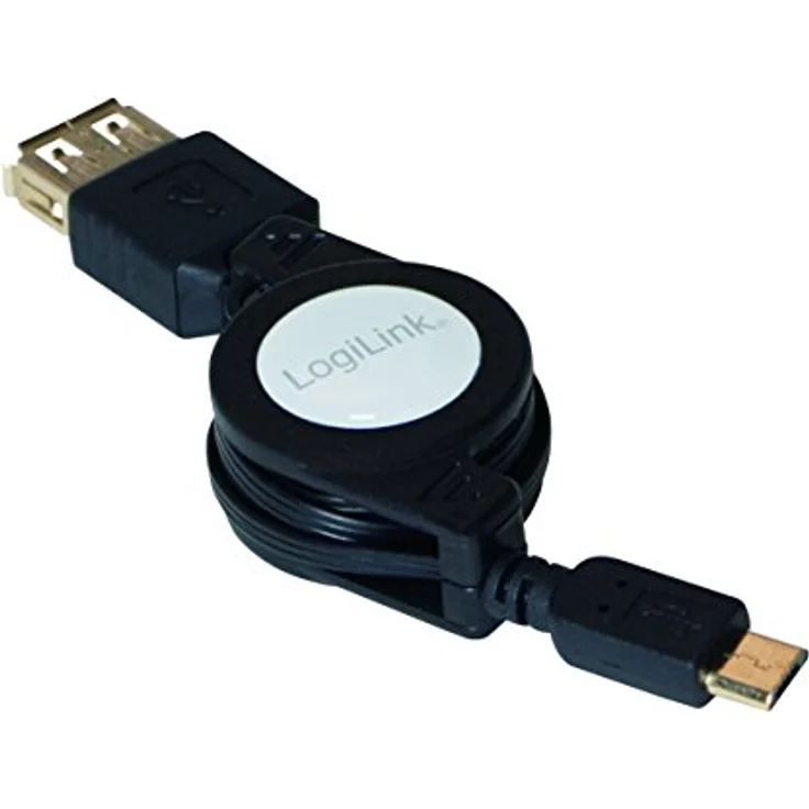 LogiLink Ausziehbares (einrollbares) USB 2.0 OTG (On-The-Go) Adapter für schnelle Datenübertragung zum und vom Smartphone, 75cm – Bild 2