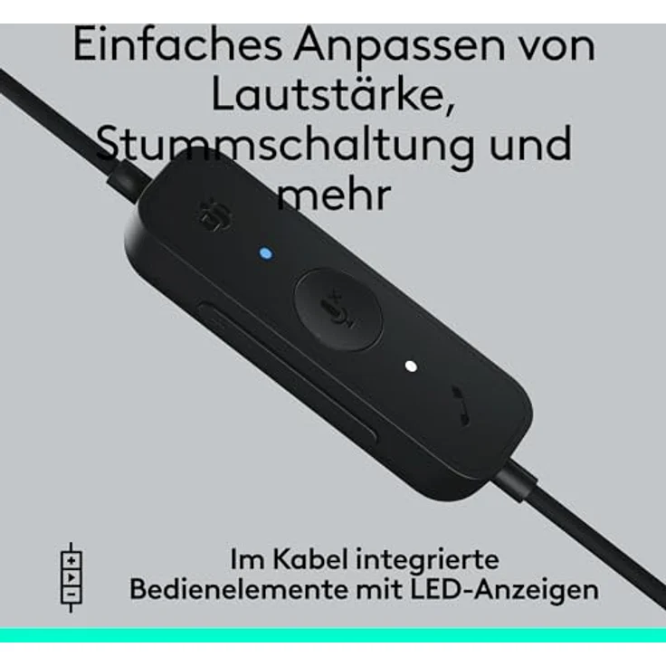 Logitech H570e USB-Headset mit Mikrofon für PC und Mac, kabelgebundenes USB-A-Headset mit Geräuschunterdrückung, zertifiziert für Microsoft Teams, Schwarz – Bild 4