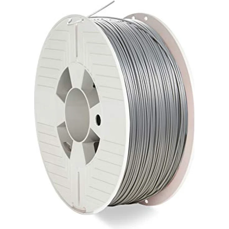 Verbatim PLA-Filament 3D-Druck, 1,75mm, 1kg, Hochleistungs-Polyactid-Filament zur Materialextrusion, für 3D-Drucker und 3D-Stift, 3D-Drucker-Filament aus PLA, 1 Spule 335m silber – Bild 1