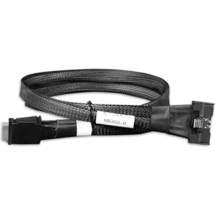 ICY DOCK MB302L-B Datenkabel - 1x MCIO SFF-TA-1016 8i zu 2x OCuLink SFF-8611 4i Länge 50cm - PCIe 4.0 unterstützt, Schwarz – Bild 1