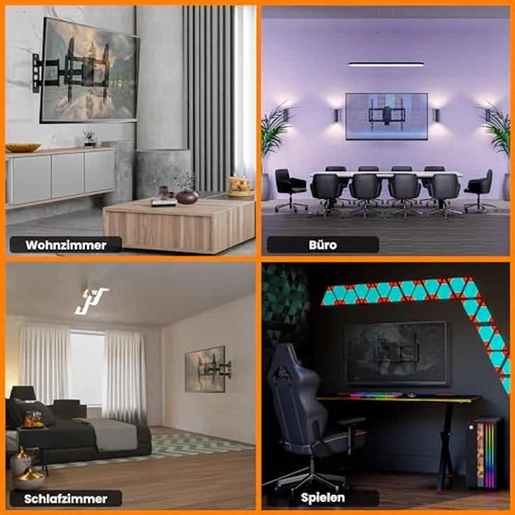 EasyLife ProMount HD75 Compact TV Wandhalterung, 32–75 Zoll, Heavy-Duty bis 50 kg, neigbar & schwenkbar, VESA 400x400, schwarz – Bild 8