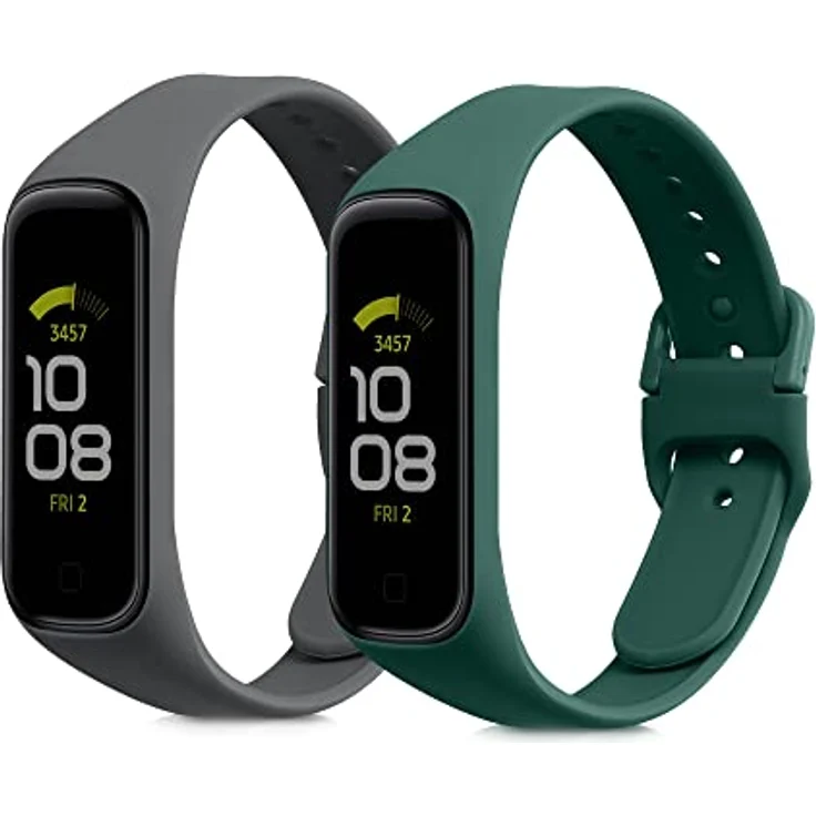 kwmobile 2X Sportarmband für Samsung Galaxy Fit 2 - TPU Silikon Fitness Tracker Band Set, verstellbar von 14-21,6 cm, verschiedene Farben – Bild 1