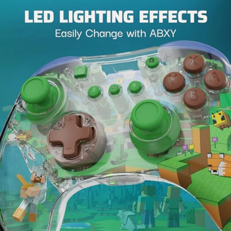 PDP Nintendo Switch REALMz - Switch Wireless Controller - MINECRAFT FOREST, LED-Beleuchtung, kabellos, offiziell lizenziert – Bild 3