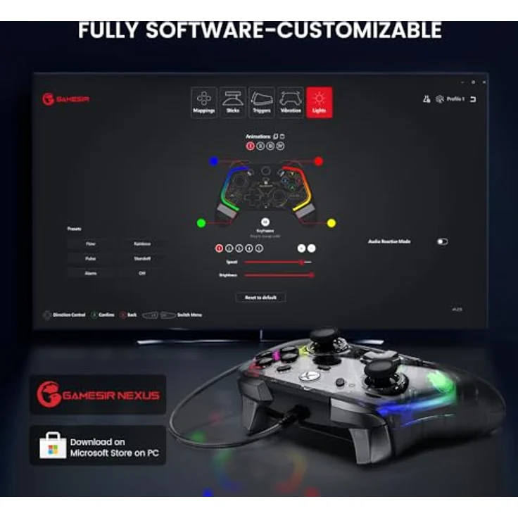 Gamesir Controller K1 kabelgebunden schwarz RGB XBOX, Gamepad mit Hall-Effekt-Technologie – Bild 8