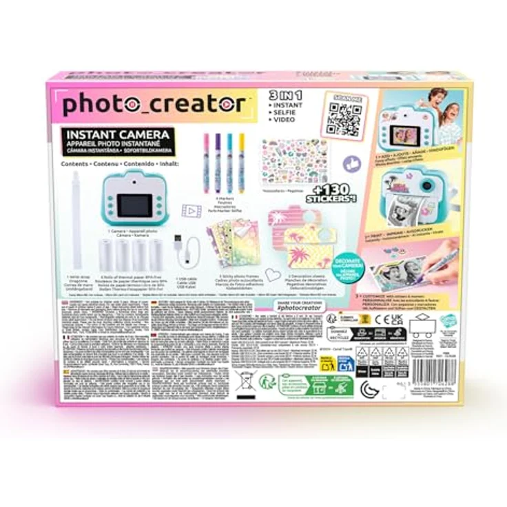 Canal Toys PHOTO CREATOR Instant Camera Summer Edition, Sofortbildkamera mit sofortiger Druckfunktion, benutzerfreundlichem Design für kreative Köpfe, bunt – Bild 4