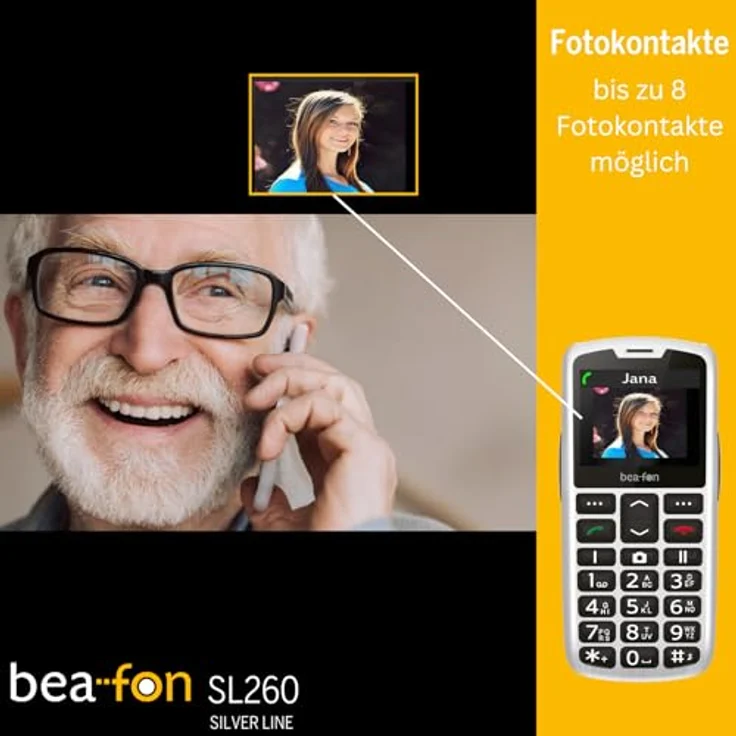 Beafon SL260 4G Smartphone, 5,59 cm (2.2 Zoll), TFT, 16GB, Single SIM, Schwarz/Silber – Bild 5