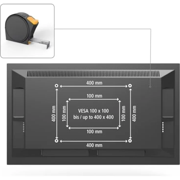Hama TV-Wandhalterung, schwenkbar, neigbar, ausziehbar, 165 cm (65") bis 35 kg – Bild 6