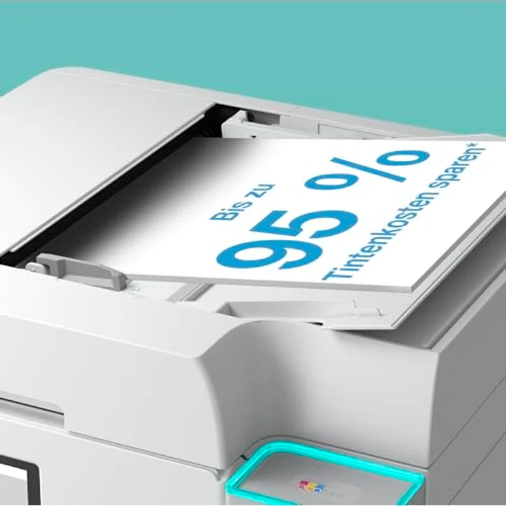 EPSON EcoTank ET-4956, Nachfüllbarer 4-in-1 Tintentankdrucker mit Duplex, WiFi, Apple AirPrint und 6,1 cm Touchscreen, weiß – Bild 8