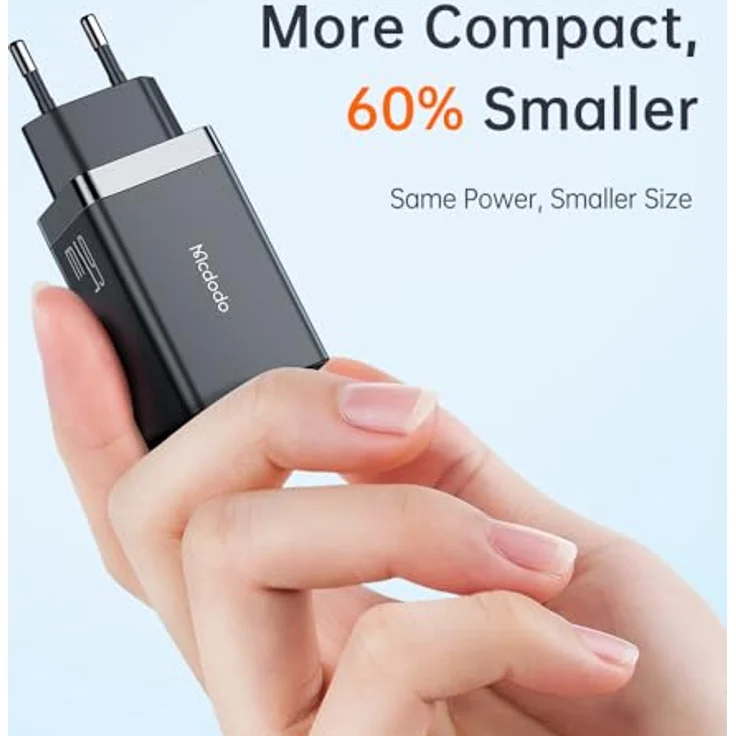 mcdodo 67W USB C Ladegerät GAN 5 3-Port Schnellladegerät PD Netzteil Mehrfach Ladegerät PD3.0/QC4.0/FCP USB C Netzteil - Kompatibel mit MacBook Pro/Air, Laptop, Tablet, Handy - in Schwarz – Bild 3