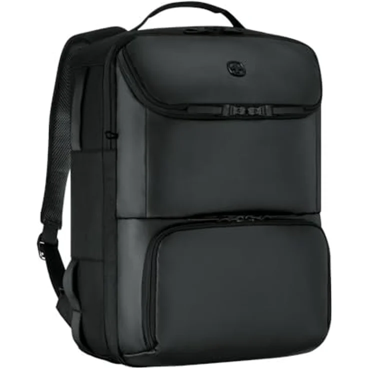 Wenger UrbanOne Travel Backpack, Rucksack für Notebook bis 39,6 cm (15,6"), schwarz, wasserabweisend aus recyceltem Material – Bild 1